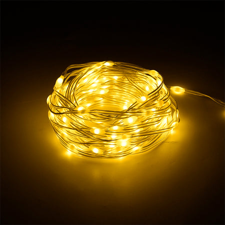 Decorațiune LED alb cald 10 m cu 100 LED-uri și alimentare USB Rebel ZAR0575