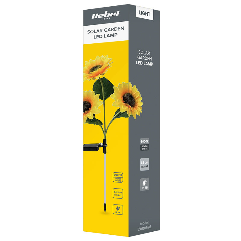 Lampă solară decorativă floarea-soarelui cu LED 3000 K și protecție IP65 Rebel ZAR0578