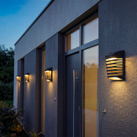 Set 2 lămpi solare de perete cu 4 LED și senzor de amurg Rebel ZAR0586