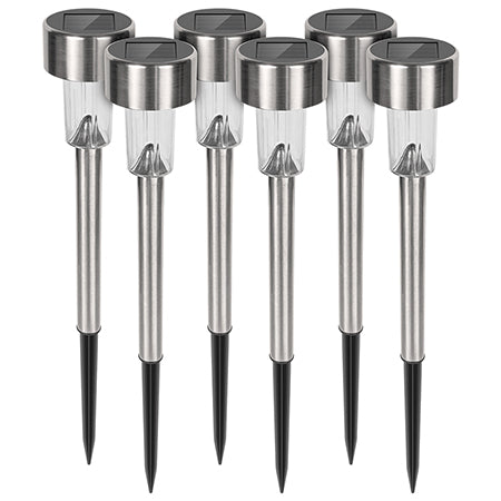 Set 6 lămpi solare de grădină cu LED alb și senzor de amurg IP44 Rebel ZAR0588