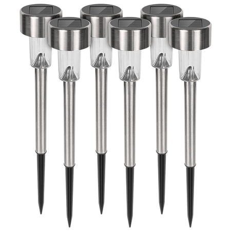 Set 6 lămpi solare de grădină cu LED alb și senzor de amurg IP44 Rebel ZAR0588