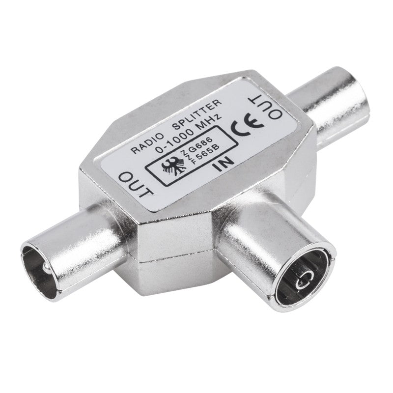 Splitter TV metalic cu 1x mamă - 2x tată, 5 - 1000 MHz ZLA0363
