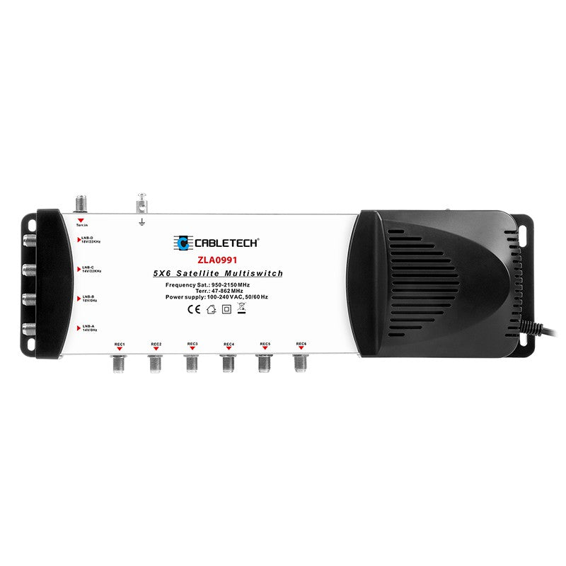Multiswitch 4 sat + TV, 6 ieșiri, filtru LTE, Cabletech ZLA0991