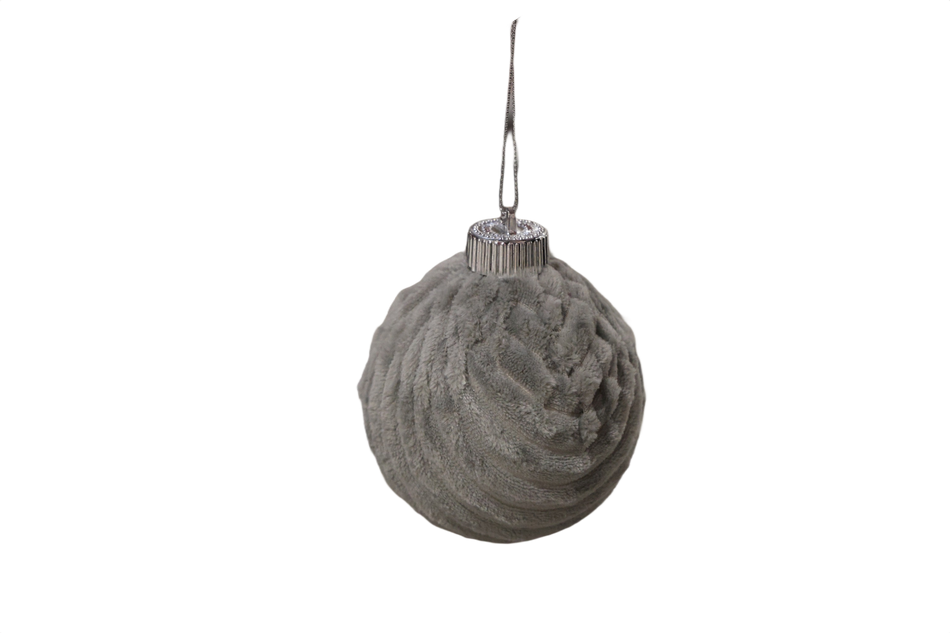 Xmas Glob 10 Cm Raiat Gri A1-51581s10