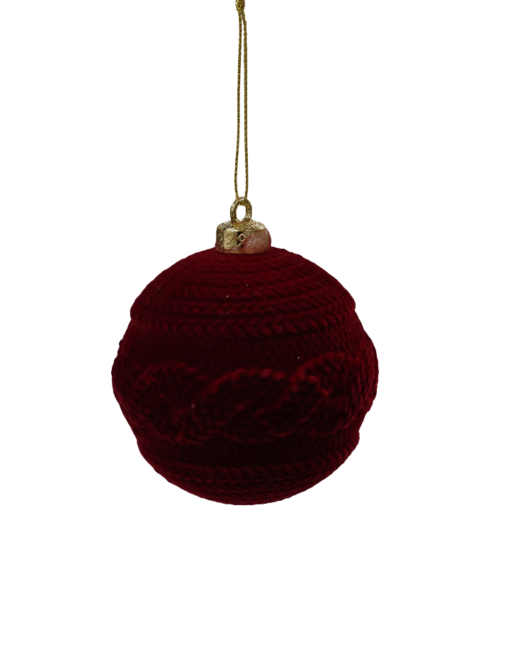 XMAS GLOB 8 CM DE AGATAT DIN PLASTIC CU CATIFEA BORDO 16008B