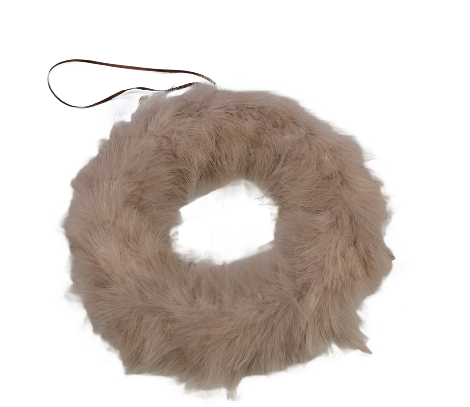 Coronita Cu Puf 30 Cm, Roz Pudra Xmas