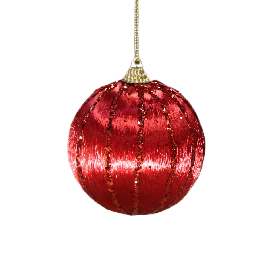Glob Matase Rosu Cu Dungi 8 Cm Pl52046bu8 Xmas