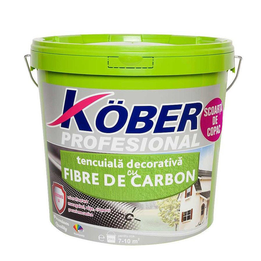Tencuiala Decorativa Fibra De Carbon, Scoarta Copac Nuca 25 Kg