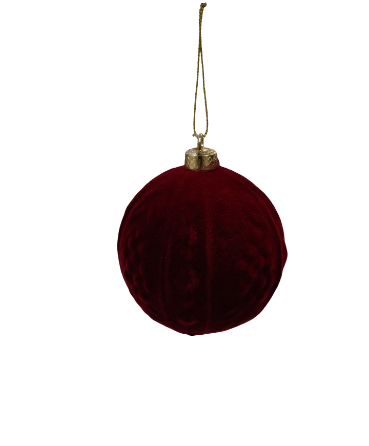 XMAS GLOB 8 CM BORDO DIN PLASTIC CU CATIFEA 16023BU8