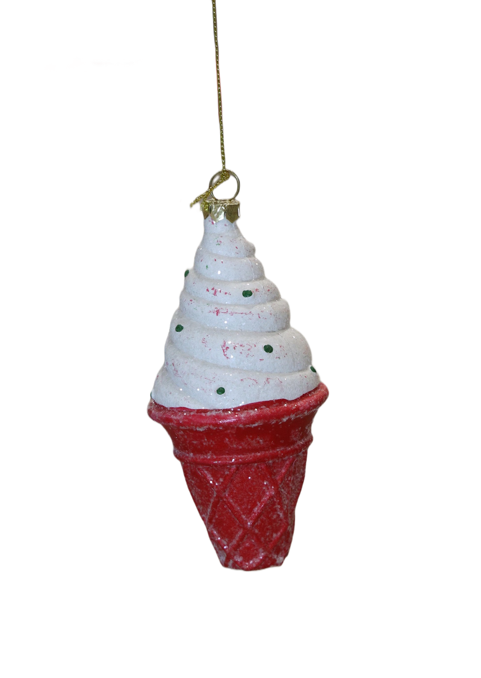 XMAS ORNAMENT BRAD CORNET INGHETATA ROSU, PLASTIC