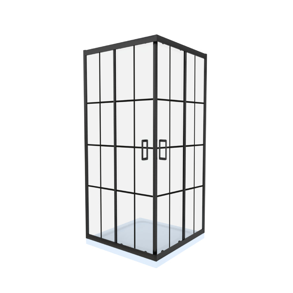 Cabină de duș patrata, sticlă model Windows, profil negru, 80×80×190 cm Celesta 277370