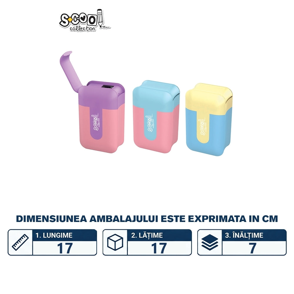 Așcuțitoare pentru creioane pastel, cutie display 24 buc, S-COOL / OFFISHOP SC2401