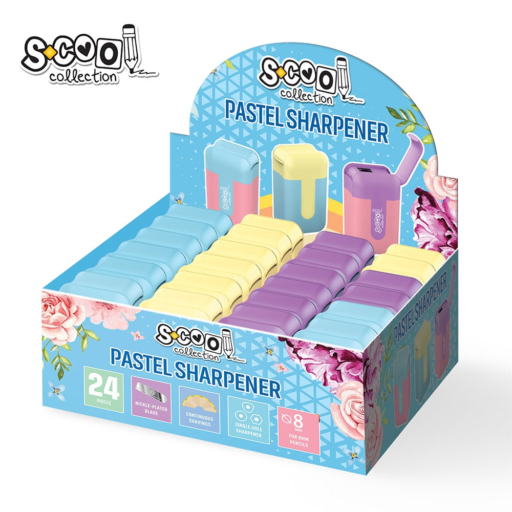 Așcuțitoare pentru creioane pastel, cutie display 24 buc, S-COOL / OFFISHOP SC2401