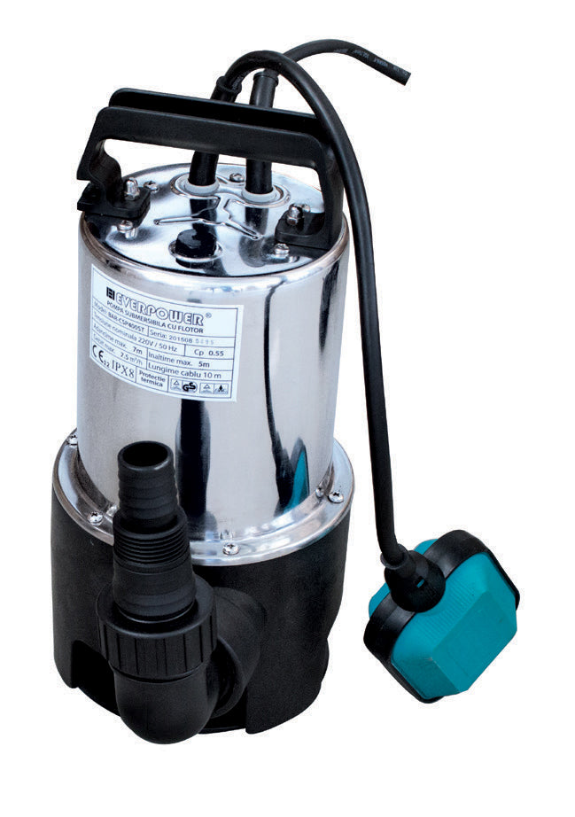 Pompă submersibilă cu flotor CSP400ST de 400 W din inox pentru apă murdară