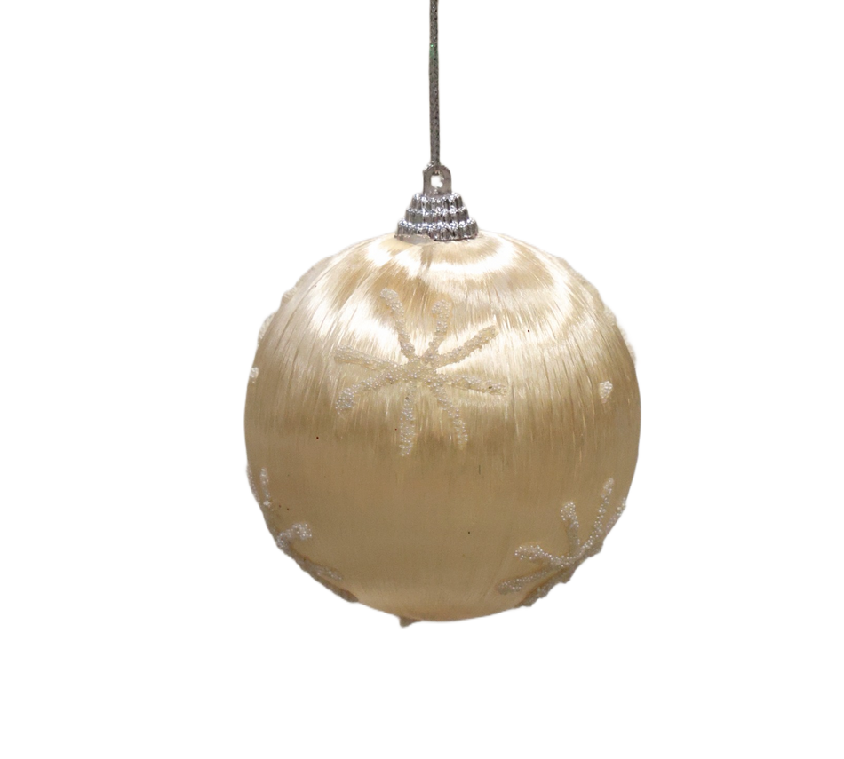 Glob Matase Ivoire Cu Stelute Albe 8 Cm Pl 52040cw8 Xmas