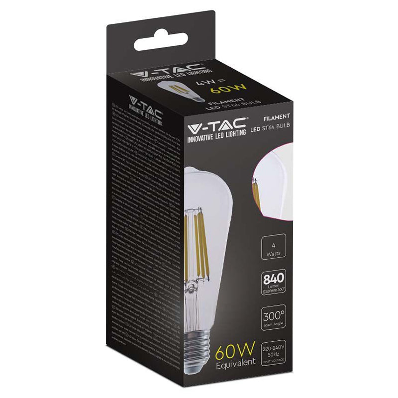 Bec LED Filament E27 ST64 4W V-TAC