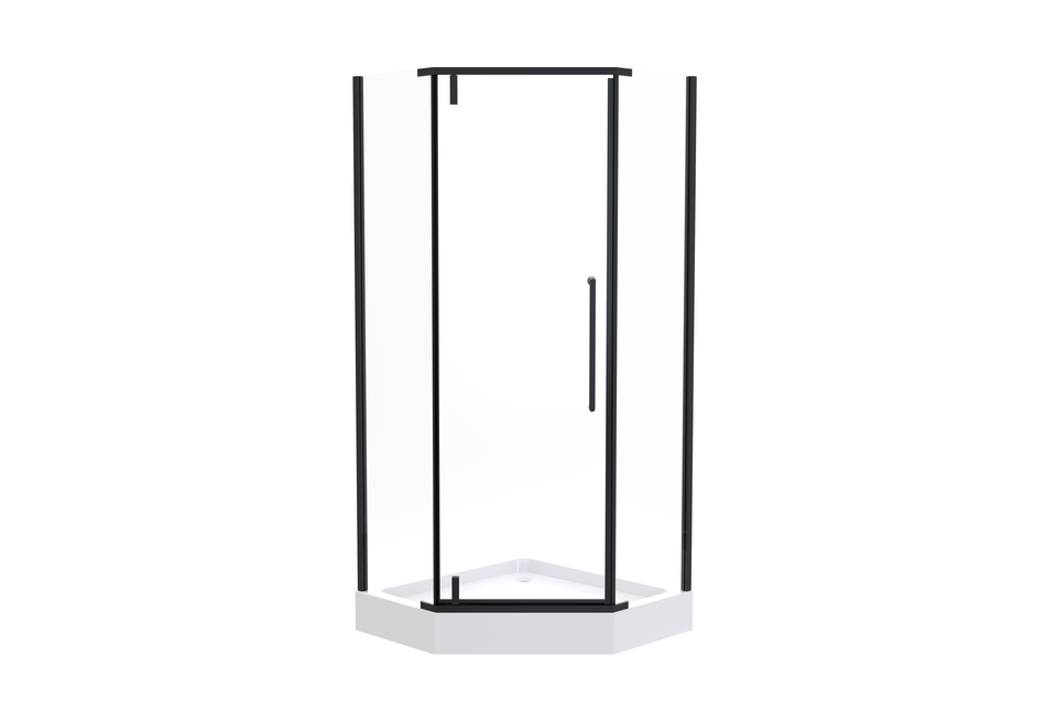 Cabina De Dus Pentagonala Agat Black 90 X 90 X 205 Cm