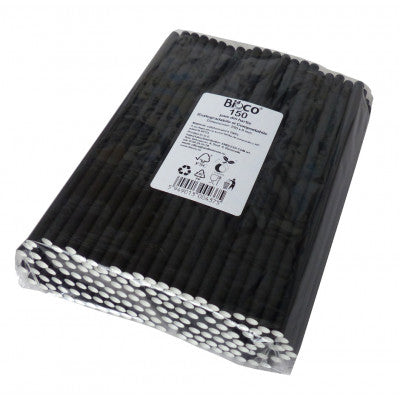 Paie Biodegradabile Pla Drepte, 250x8mm,Negre,150buc/Pac