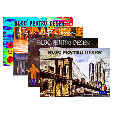 Bloc desen A3 16 file 170 g/mp, pentru școlari - NEBO 16593