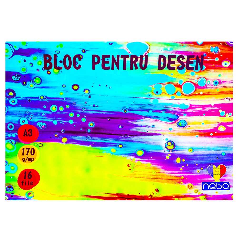 Bloc desen A3 16 file 170 g/mp, pentru școlari - NEBO 16593