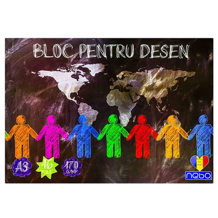 Bloc desen A3 16 file 170 g/mp, pentru școlari - NEBO 16593
