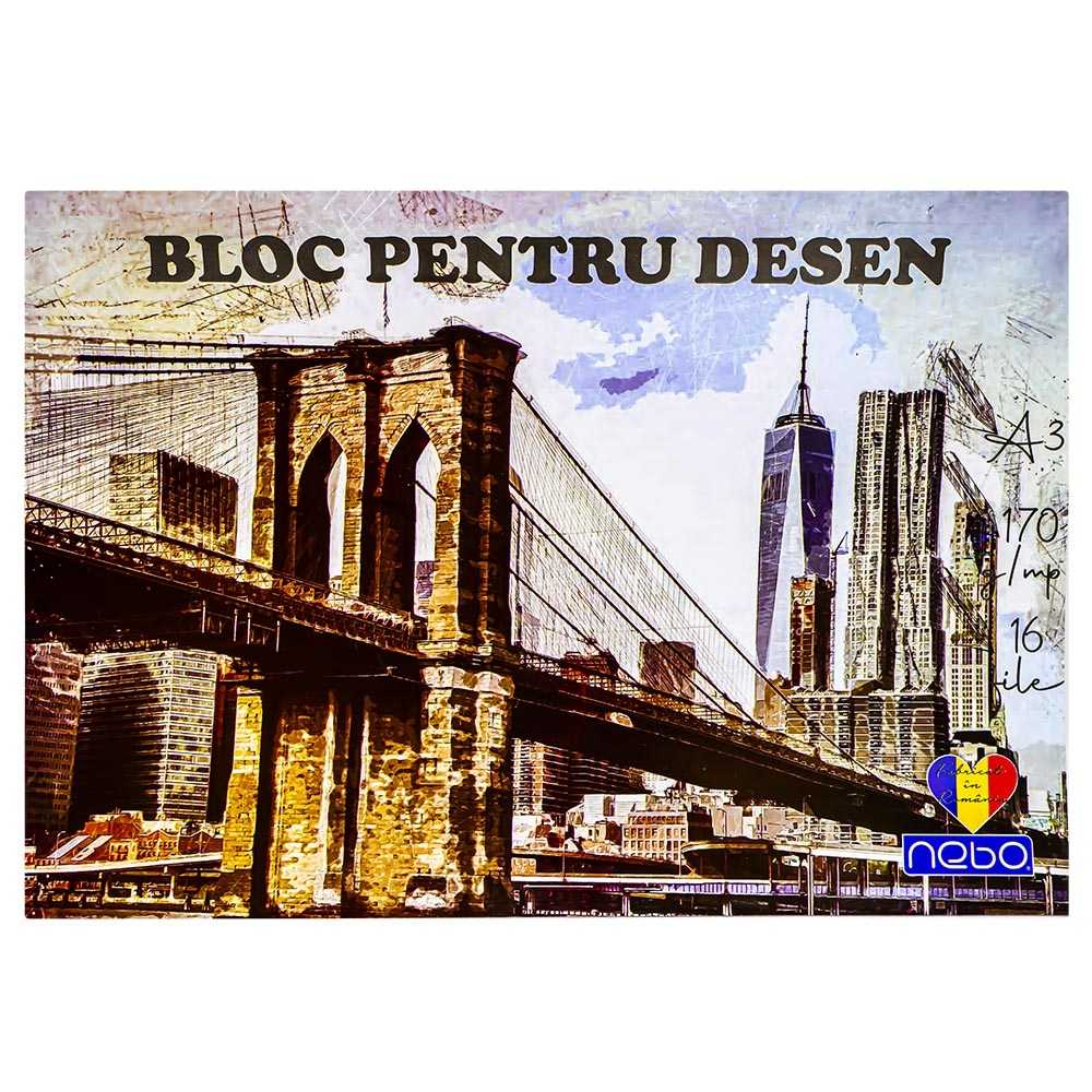 Bloc desen A3 16 file 170 g/mp, pentru școlari - NEBO 16593