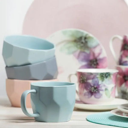 Bol Diamond 13 cm din porțelan, design elegant, Ambition Menta