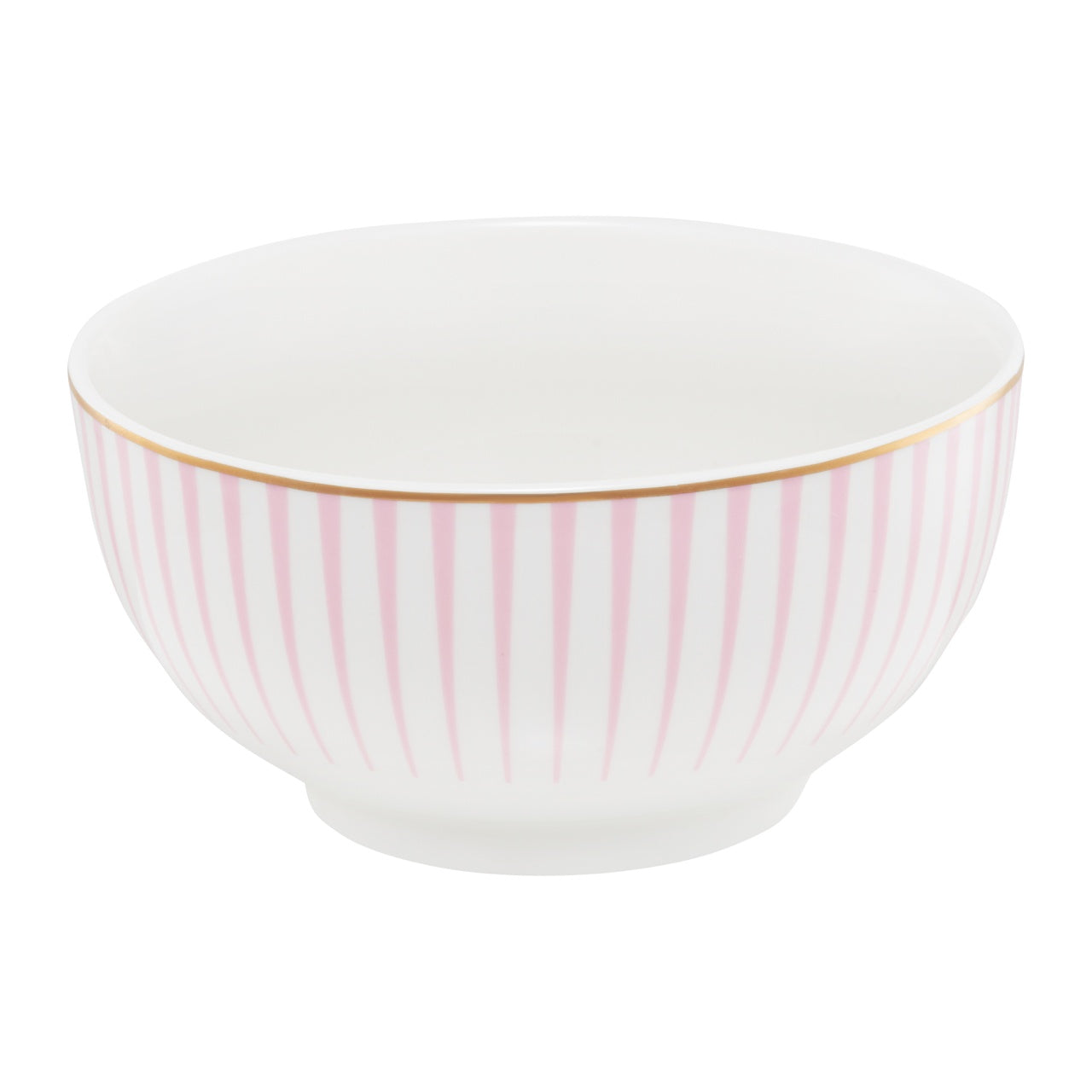 Bol Bliss 13 cm din porțelan cu dungi subtile roz sau mentă, design modern
