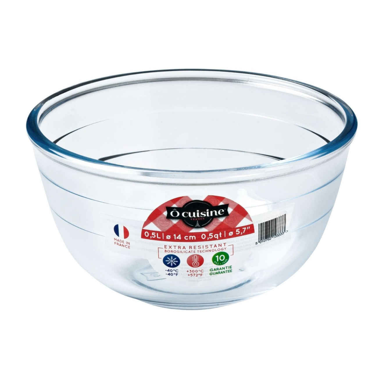Bol mixer termorezistent din sticlă Ocuisine Glass Prepware, diferite dimensiuni și forme