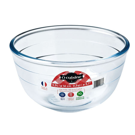 Bol mixer termorezistent din sticlă Ocuisine Glass Prepware, diferite dimensiuni și forme