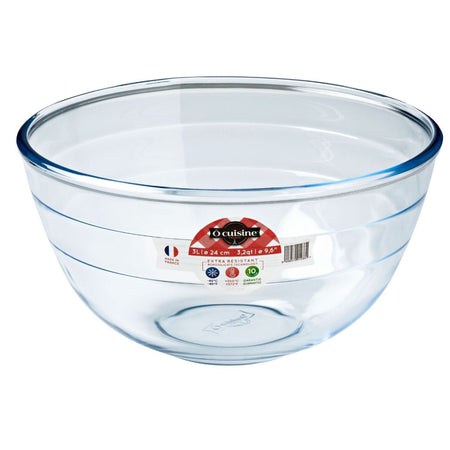 Bol mixer termorezistent din sticlă Ocuisine Glass Prepware, diferite dimensiuni și forme