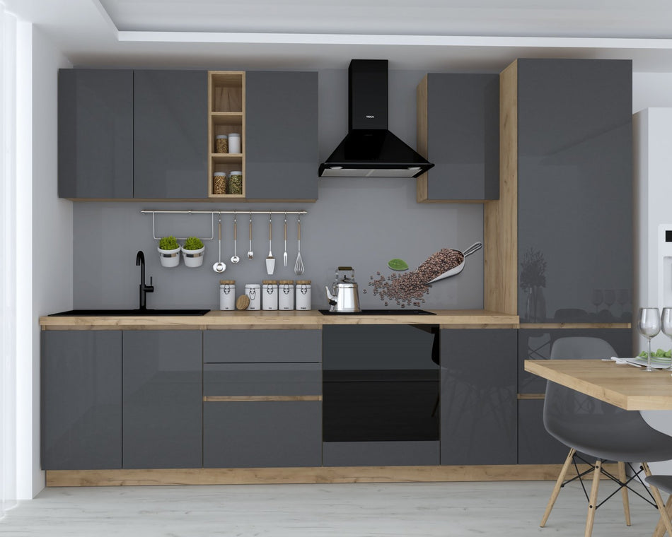 Bucatarie Chelsea 3m K003-acril Antracit