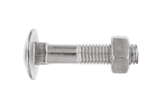 Surub Lemn Cap Bombat Din603 +piulita Hex Din934 M6 X 80   2buc/set