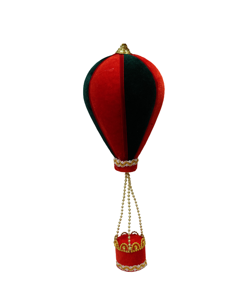 XMAS ORNAMENT DE AGATAT BALON ROSU CU VERDE DIN CATIFEA 5053