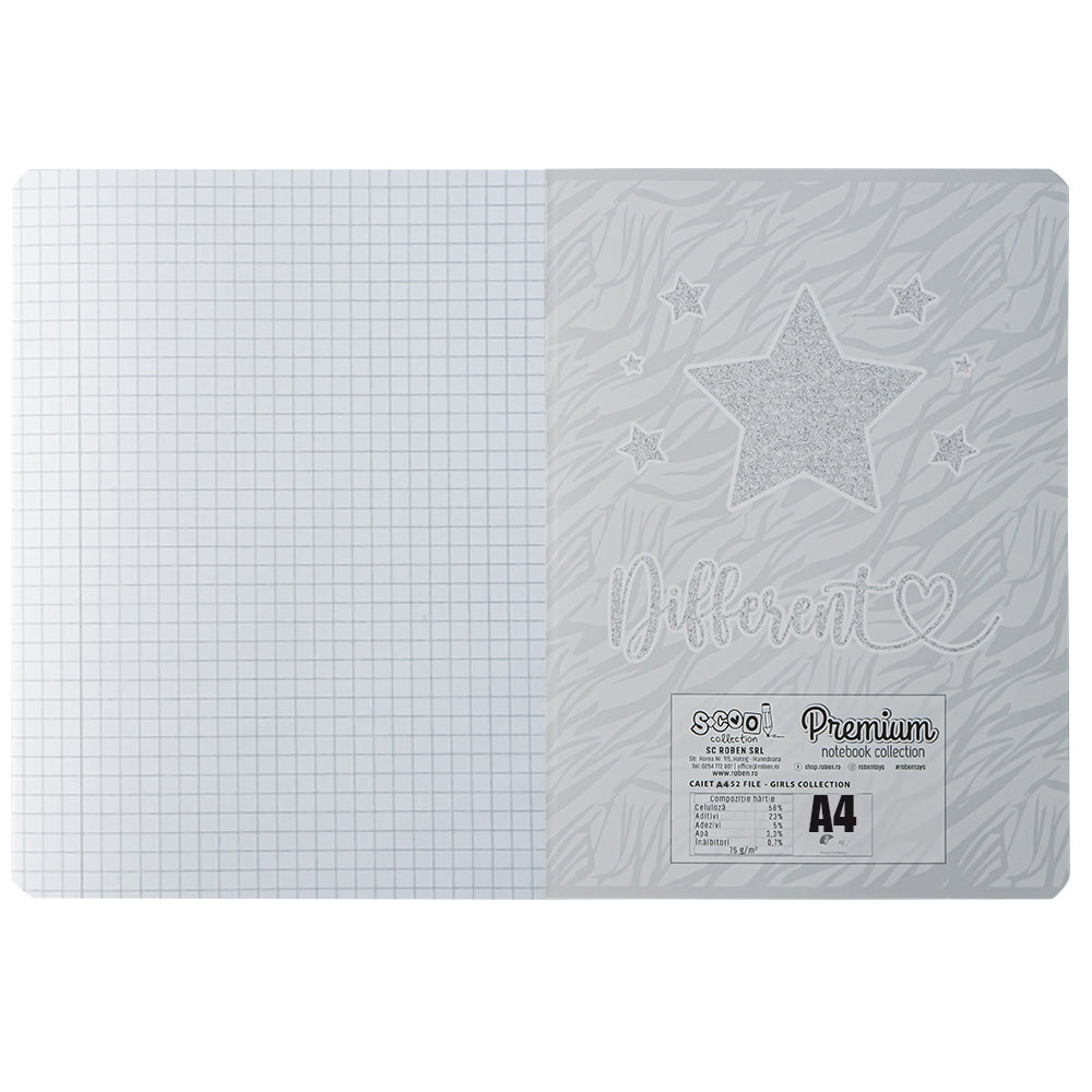 Caiet A4, 52 File Ar, Premium,girls Collection, S-cool