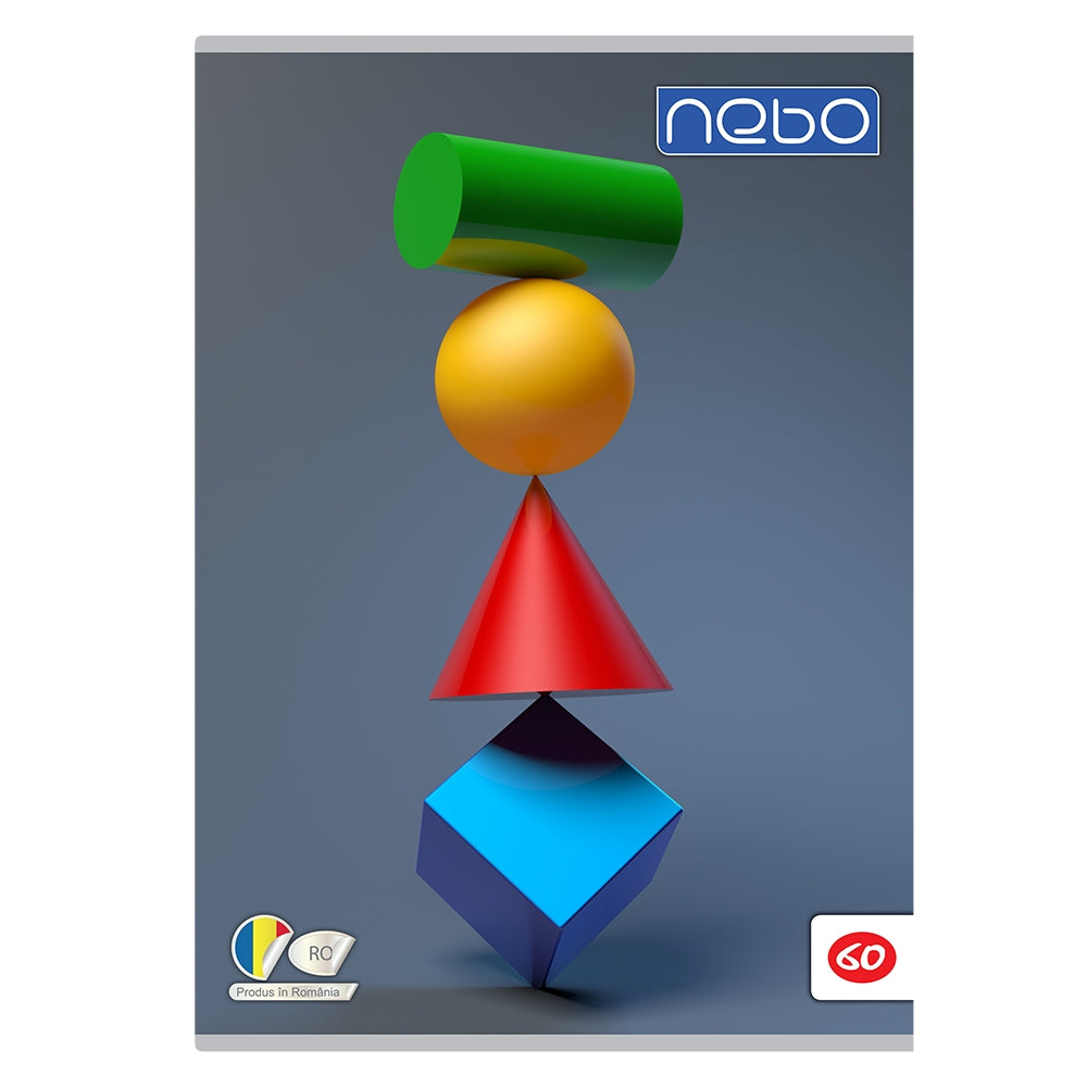 Caiet A4 60 File, Nebo Premium, 80 G, Ar