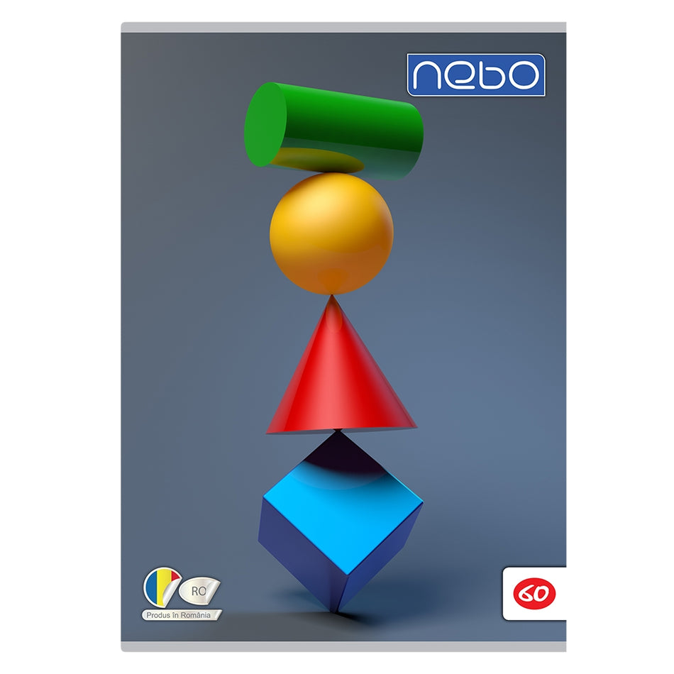 Caiet A4 60 File, Nebo Premium, 80 G, Ar