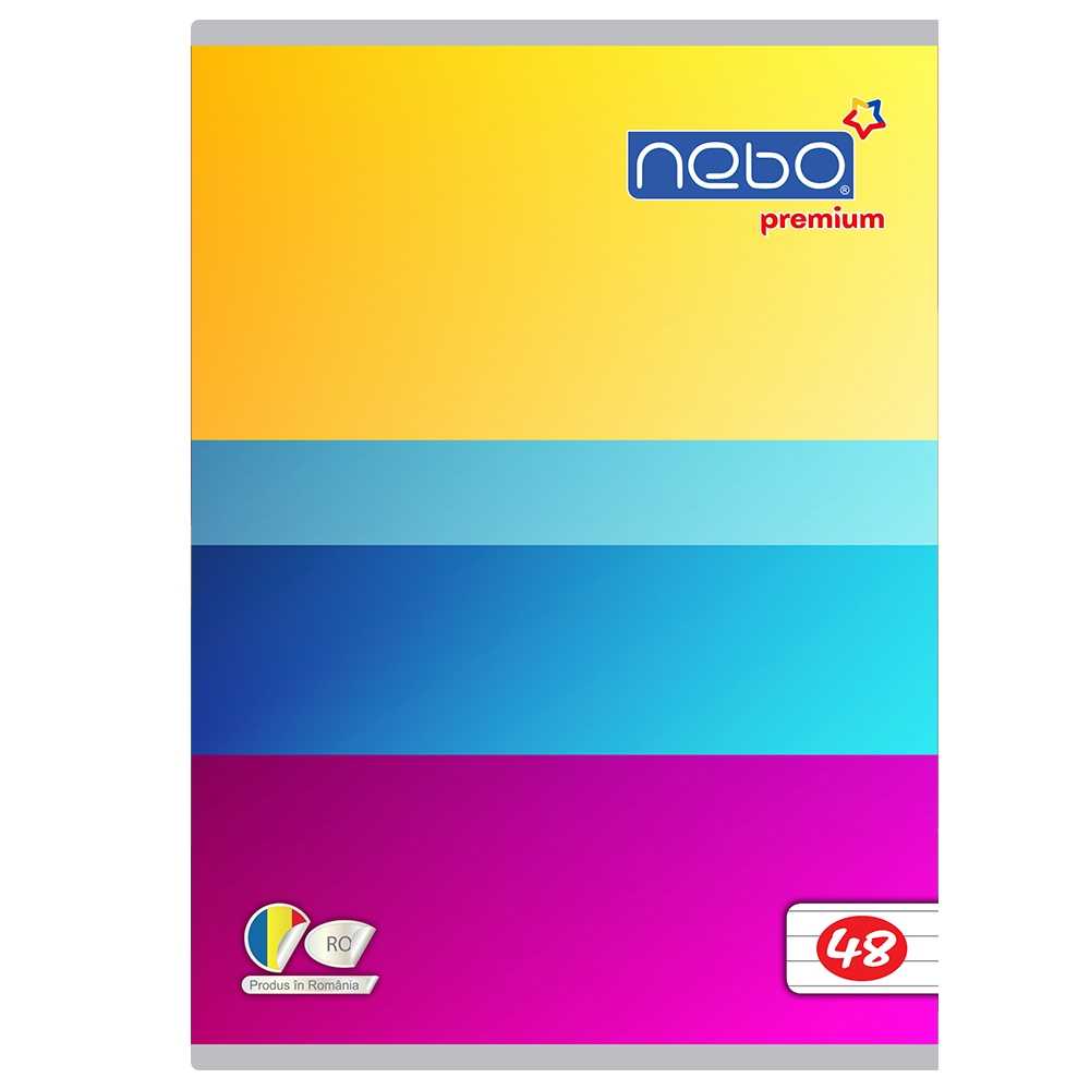 Caiet A5 48 file dictando, premium 80g, coperta lucioasă, NEBO 16512