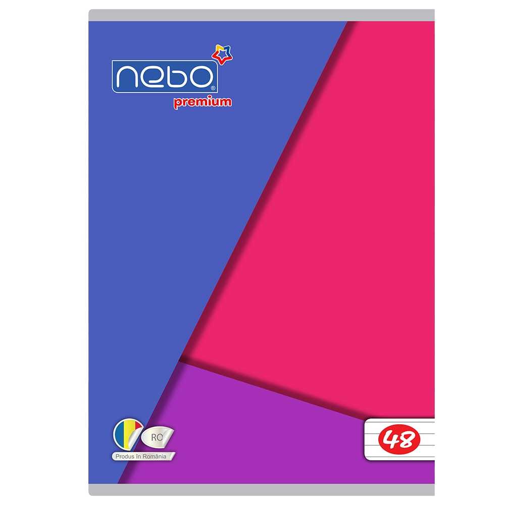Caiet A5 48 file dictando, premium 80g, coperta lucioasă, NEBO 16512