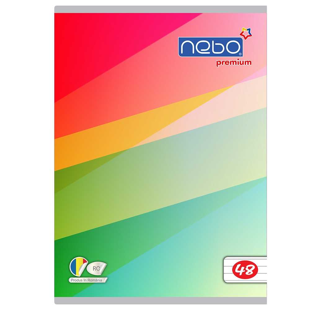Caiet A5 48 file dictando, premium 80g, coperta lucioasă, NEBO 16512