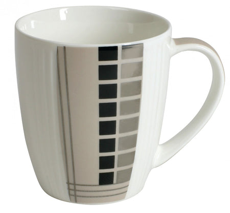 Cană 360 ml decor pătrate modern, porțelan de calitate DOMOTTI 62905
