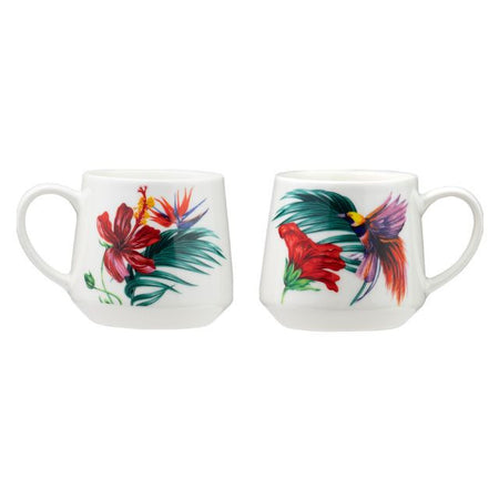 Cana 460 ml din porțelan Tropical Birds – Ambition, design cu păsări exotice Pasăre Colibri