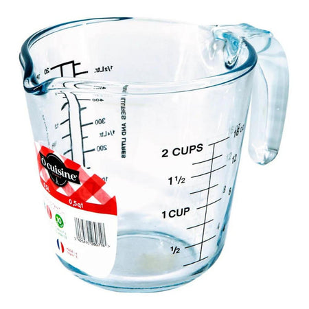 Căni termorezistente gradate Ocuisine din sticlă pentru bucătărie 500 ml