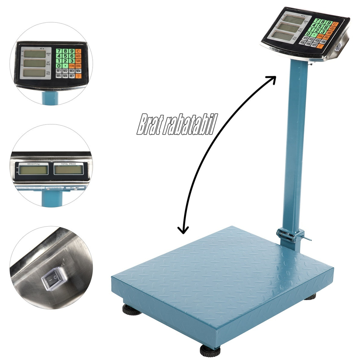 Cântar electronic cu afișaj dublu și braț, 300 kg, Micul Fermier GF-1470