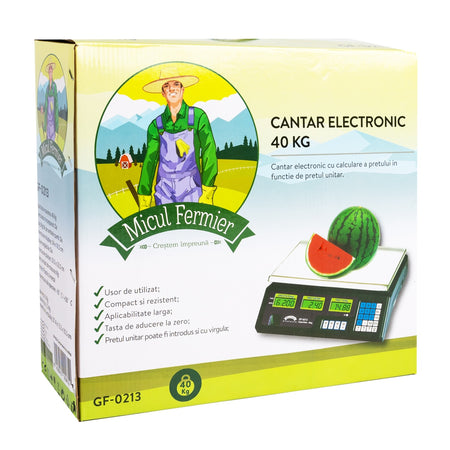 Cântar electronic Micul Fermier 40 kg cu afișaj dublu, model 1 GF-0213