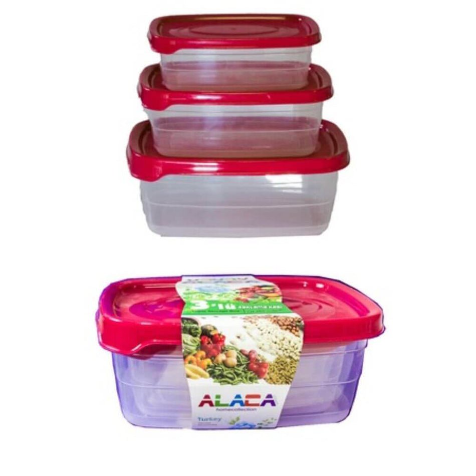 Set 3 Cutii Alimente 0.8l+1.2l+2l