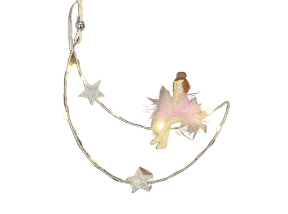 Xmas Ornament De Agatat Luna Cu Fig Si Instalatie Ab
