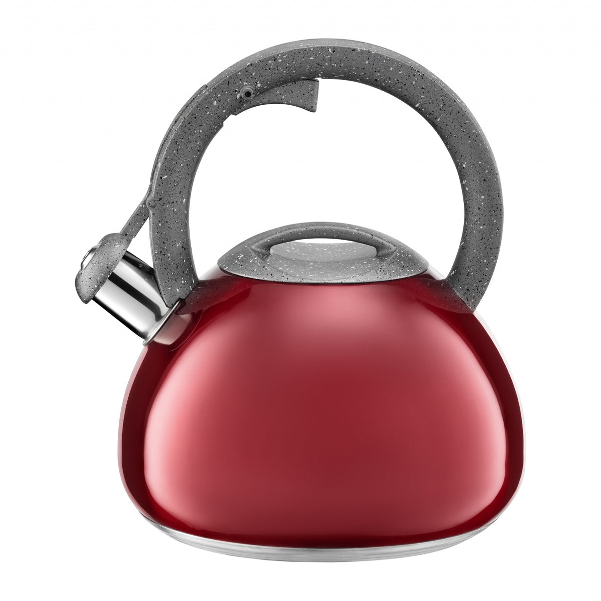 Ceainic inox cu fluier, 2.3L, roșu, Jasper, maner ergonomic, AMBITION 37175