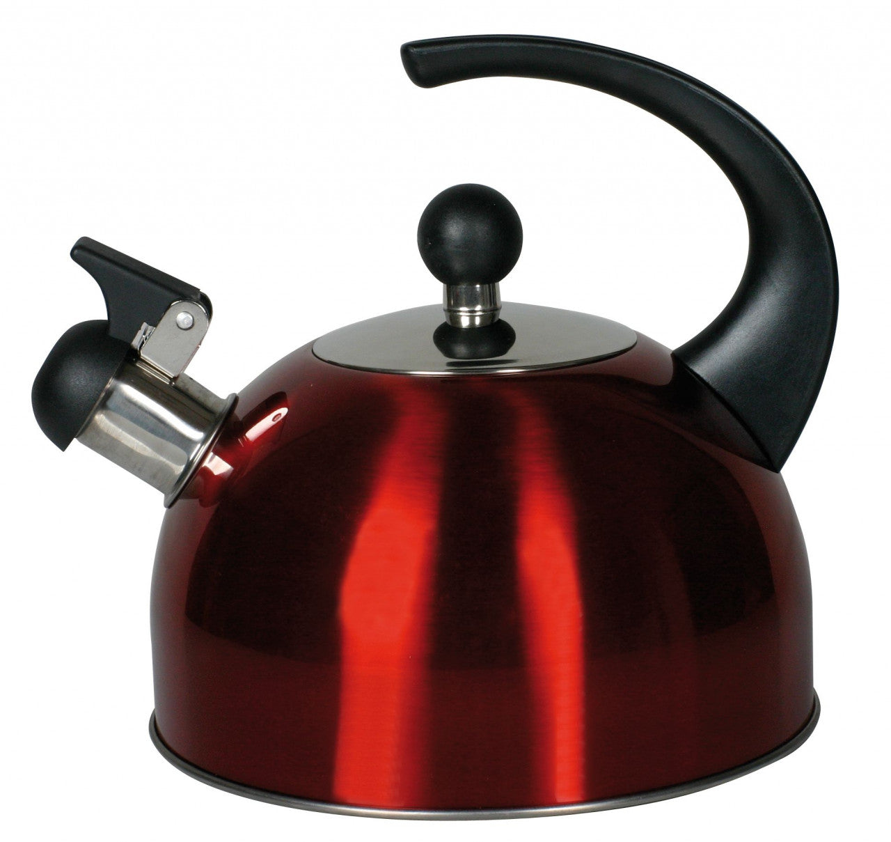 Ceainic inox cu fluier DOMOTTI pentru aragaz, diferite culori, 1.7 L 2 000 ml Negru/roșu