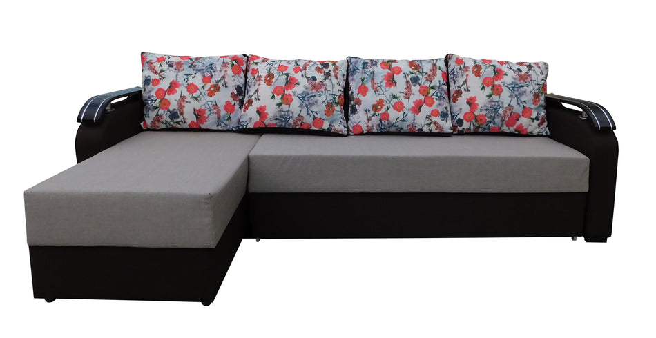 Coltar Extensibil Lory  Stofa Gri, 260x140x80cm